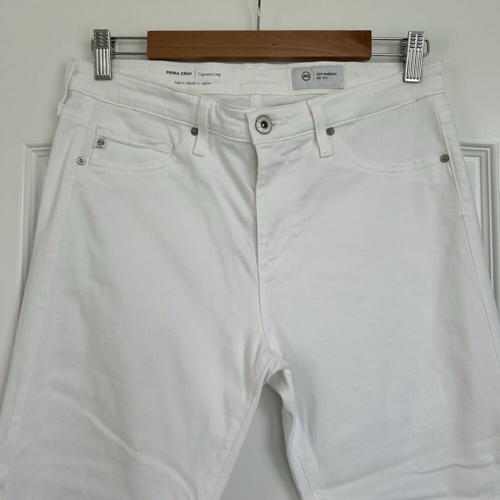 AG Adriano Goldschmied Prima Crop Cigarette Leg White Jeans Womens Size 29R